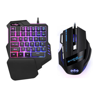 One Hand Gaming Keyboard Mouse Converter Set