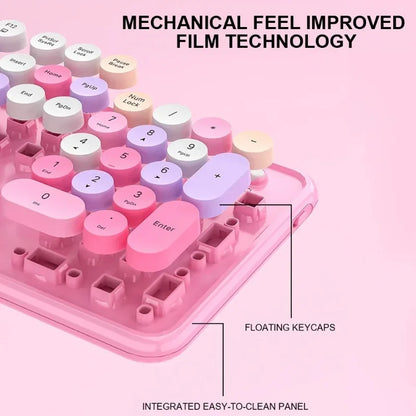 Wireless Retro Keyboard Mouse Set