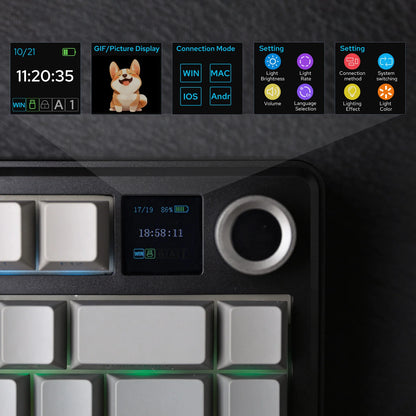 Wireless Mechanical Keyboard Display Knob