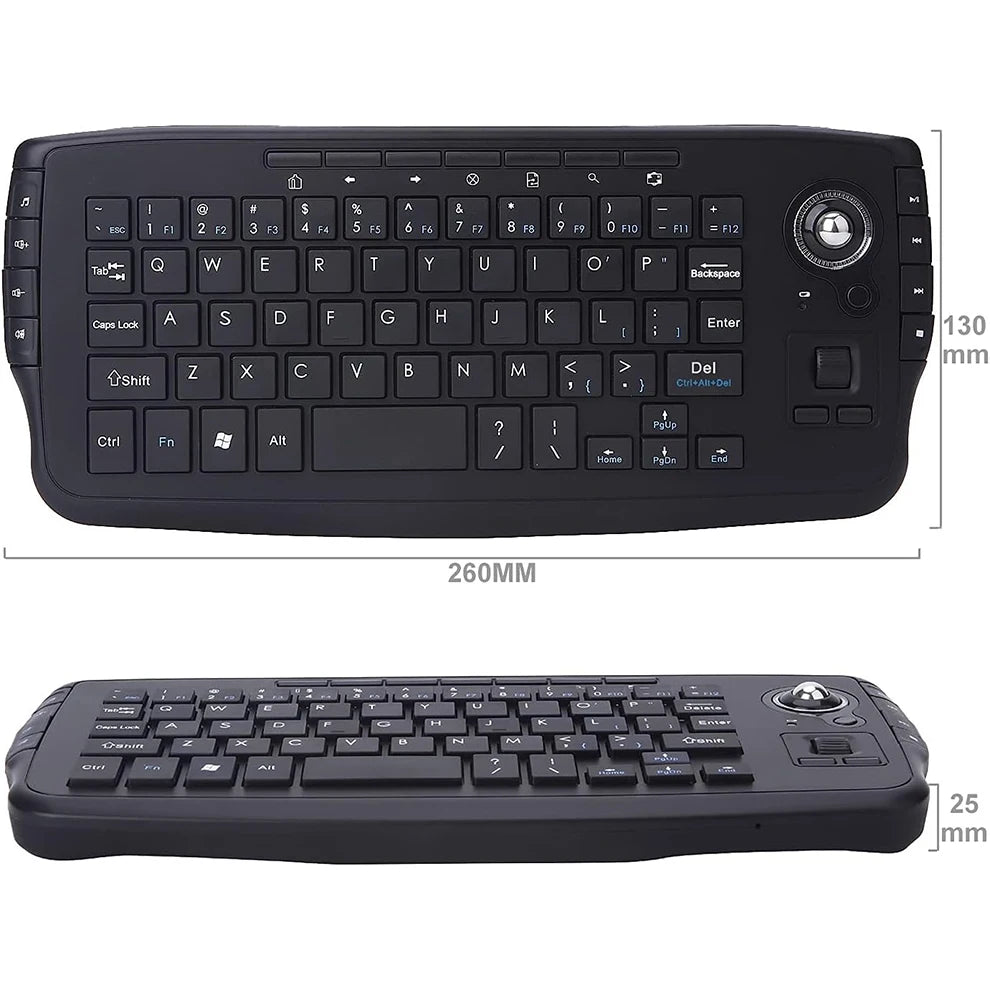 Wireless Mini Keyboard Trackball Combo