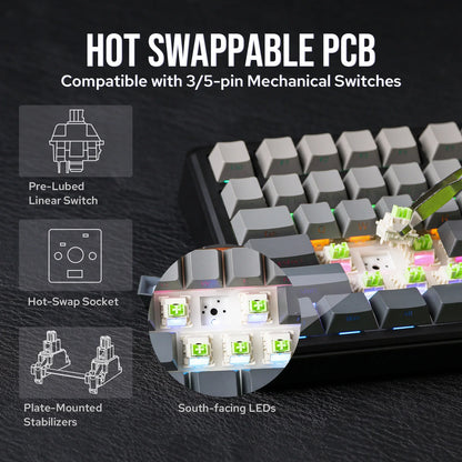 Wireless Mechanical Keyboard Display Knob