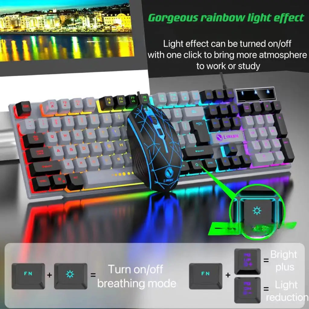 Gaming Wired RGB Keyboard Mouse Set