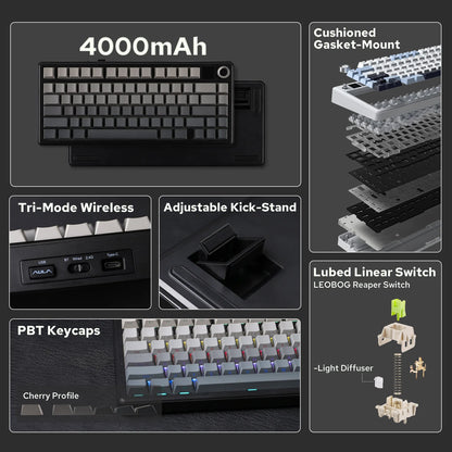 Wireless Mechanical Keyboard Display Knob