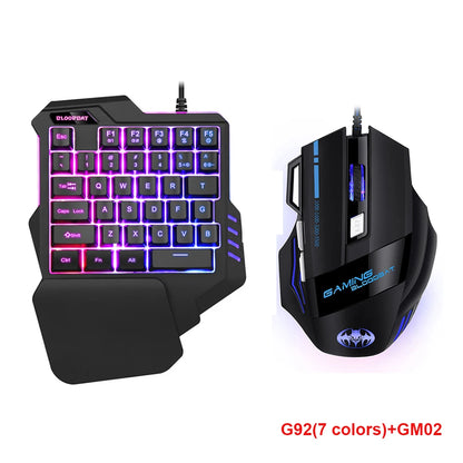 One Hand Gaming Keyboard Mouse Converter Set
