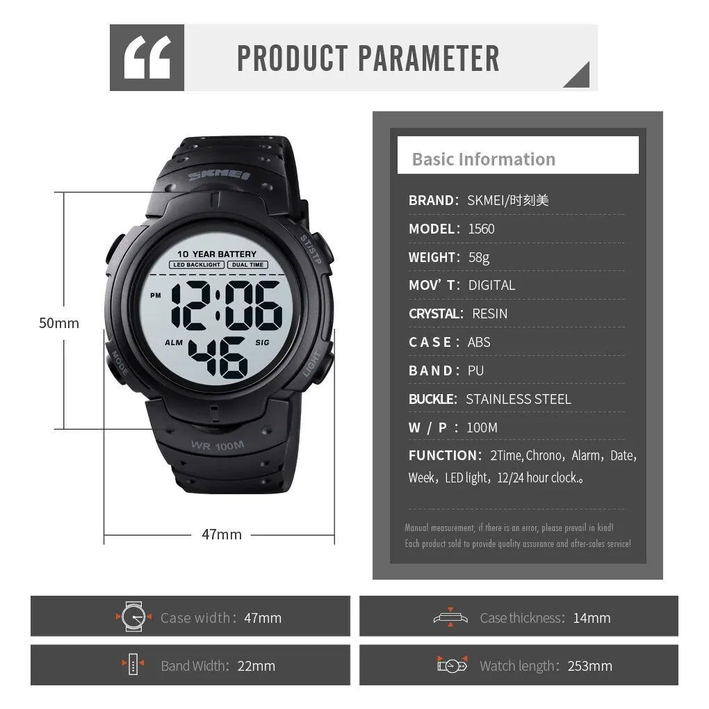 Digital Sport Wrist Watch