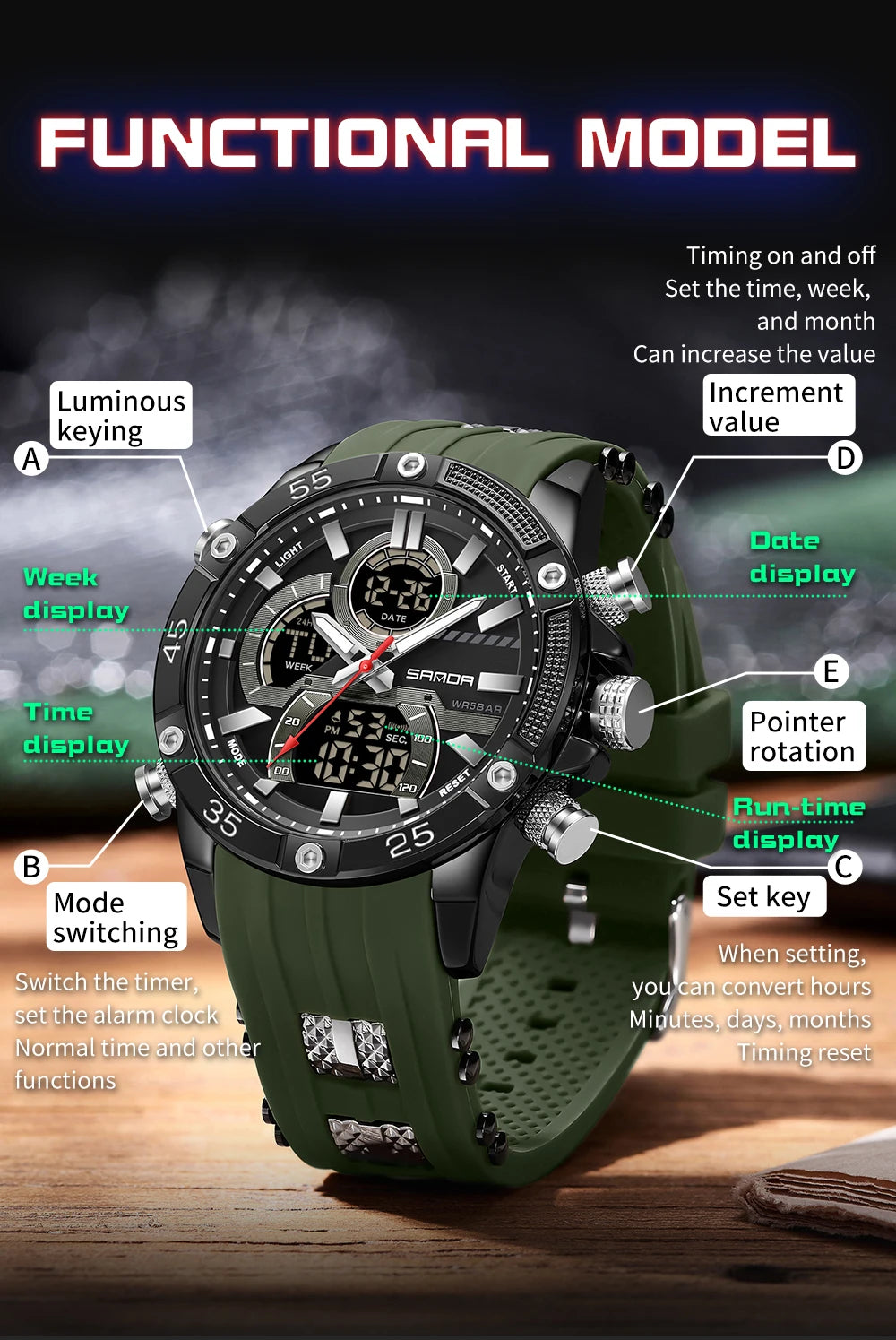 Digital Sport Wrist Watch